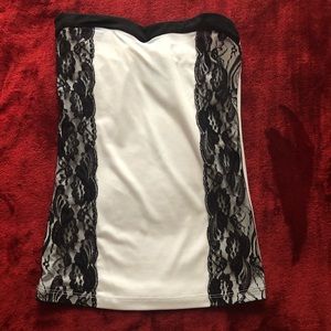 Tube top with lace